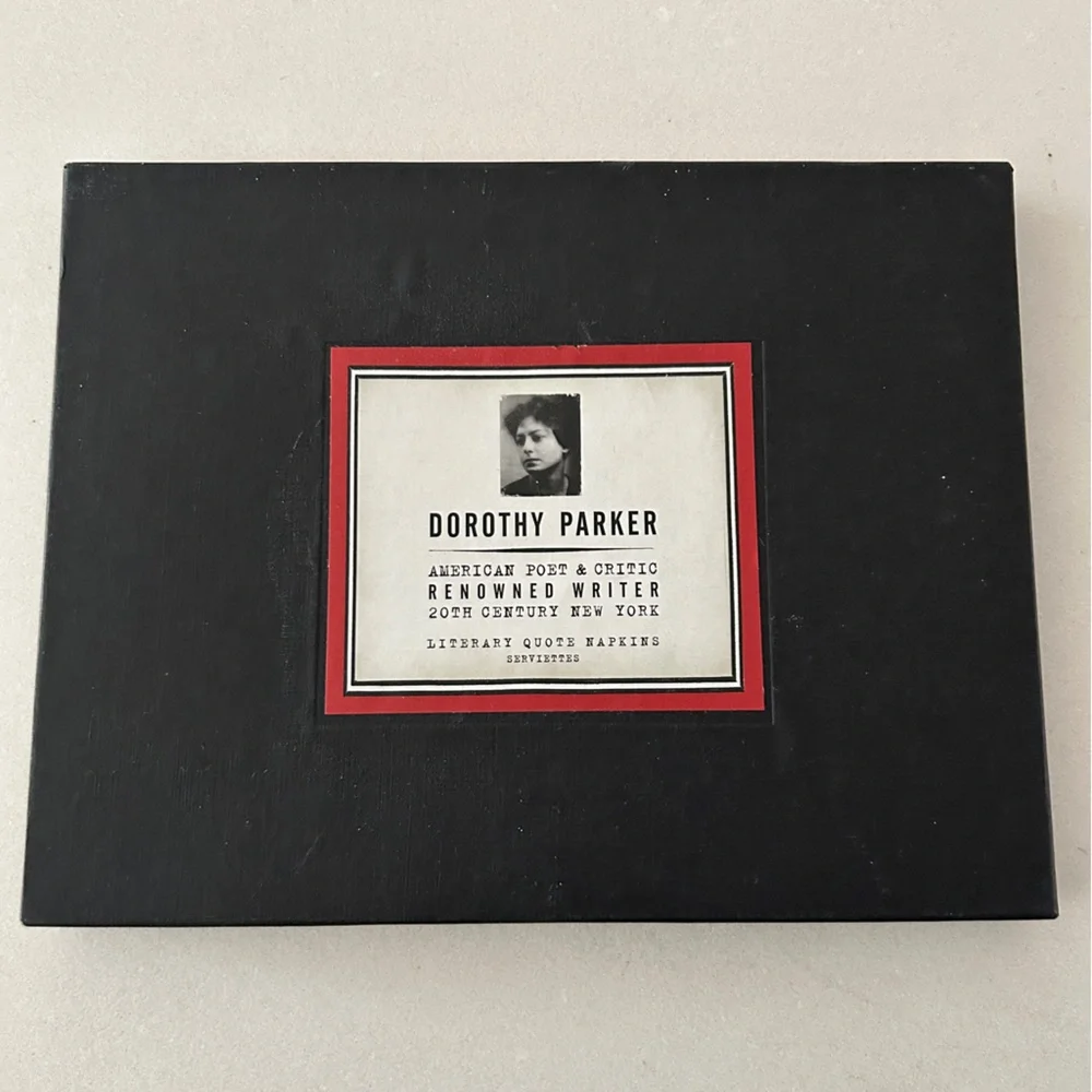 NIB Restoration Hardware Literary Quote Linen Napkins, Dorothy Parker, Set of 4